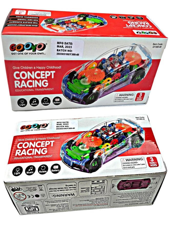 RUHANI Concept Musical and 3D Lights Kids Transparent Car, Toy for 2 to 5 Year Kids Baby Toy, Multicolor - Image 1